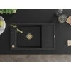 Granitinė virtuvinė plautuvė Mexen Elias su maišytuvu ir sifonu, Metallic juodas/sidabrinis+Juodas/Gold
