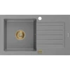 Granitinė virtuvinė plautuvė Mexen Pablo su sifonu, Pilkas+Gold, 752 x 436 mm