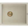 Granitinė virtuvinė plautuvė Mexen Pedro su sifonu, rusvai gelsvas+Gold, 560 x 460 mm