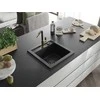 Granitinė virtuvinė plautuvė Mexen Vito su maišytuvu ir sifonu, Metallic juodas/sidabrinis+Juodas/Gold