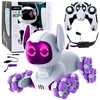Interaktyvus robotas šuo su nuotoliniu valdymu TOOBY RC 4WD 360°, baltas/violetinis
