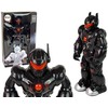 Interaktyvus vaikštantis robotas su garso ir šviesos efektais, juodas