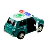 Klasikinis policijos automobilis su garsais ir šviesom, žalias