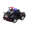 Klasikinis policijos automobilis su garsais ir šviesom, juodas