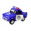Klasikinis policijos automobilis su garsais ir šviesom, mėlynas