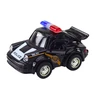 Klasikinis policijos automobilis su garsais ir šviesom, juodas
