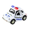 Klasikinis policijos automobilis su garsais ir šviesom, baltas