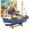 Kolekcinis dekoratyvinis žvejybinio laivo modelis, 30x26 cm, mėlynas