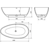 Konglomerato vonia Mexen Imola, 160 x 81 cm, Baltas matt