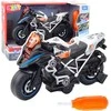 Konstrukcinis žaislas Motociklas DIY, su šviesos ir garso efektais, juodas
