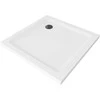 Kvadratinis dušo padėklas Mexen Flat Slim su sifonu, Baltas+Juodas, 100 x 100 cm