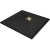 Kvadratinis dušo padėklas Mexen Stone+ su sifonu, 80 x 80 cm, Juodas+Gold