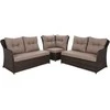 Lauko baldų komplektas Bergamo Corner su 1 foteliu, Brown Mat / Brown Melange