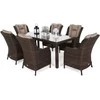 Lauko baldų komplektas Bristol 180 cm, 6+1, Brown Mat / Brown Melange