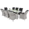 Lauko baldų komplektas Bristol 230 cm, 8+1, Light Pilkas / Pilkas Melange