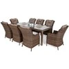 Lauko baldų komplektas Bristol 230 cm, 8+1, Ginger / Brown Melange