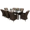 Lauko baldų komplektas Bristol 230 cm, 8+1, Brown Mat / Brown Melange