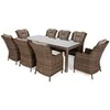 Lauko baldų komplektas Bristol 230 cm, 8+1, Ginger / Brown Melange
