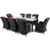 Lauko baldų komplektas Bristol 230 cm, 8+1, Pilkas / Pilkas Melange