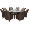 Lauko baldų komplektas Bristol Round Elegant 180 cm, 8+1, Brown Mat / Brown Melange