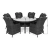 Lauko baldų komplektas Bristol Round Elegant 150 cm, 6+1, Pilkas / Pilkas Melange