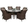 Lauko baldų komplektas Bristol Round Elegant 150 cm, 6+1, Brown Mat / Brown Melange