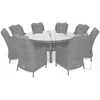 Lauko baldų komplektas Bristol Round Elegant 180 cm, 8+1, rusvai gelsvas / rusvai gelsvas Melange
