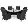 Lauko baldų komplektas Bristol Round Elegant 150 cm, 6+1, Pilkas / Pilkas Melange