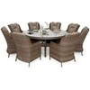 Lauko baldų komplektas Bristol Round Elegant 180 cm, 8+1, Ginger / Brown Melange