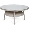 Lauko baldų komplektas Bristol Round Elegant 150 cm, 6+1, Baltas / Pilkas