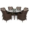 Lauko baldų komplektas Bristol Round Elegant 150 cm, 6+1, Brown Mat / Brown Melange