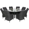 Lauko baldų komplektas Bristol Round Elegant 180 cm, 8+1, Pilkas / Pilkas Melange
