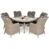 Lauko baldų komplektas Bristol Round Elegant 150 cm, 6+1, rusvai gelsvas / rusvai gelsvas Melange