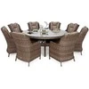 Lauko baldų komplektas Bristol Round Elegant 180 cm, 8+1, Ginger / Brown Melange