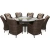 Lauko baldų komplektas Bristol Round Elegant 180 cm, 8+1, Brown Mat / Brown Melange