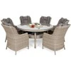 Lauko baldų komplektas Bristol Round Elegant 150 cm, 6+1, rusvai gelsvas / rusvai gelsvas Melange