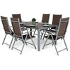 Lauko baldų komplektas Ibiza 150 cm, 6+1, Sidabrinis / Taupe
