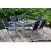 Lauko baldų komplektas Ibiza 150 cm, 6+1, Sidabrinis / Taupe