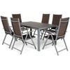 Lauko baldų komplektas Ibiza 150 cm, 6+1, Sidabrinis / Taupe