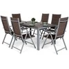 Lauko baldų komplektas Ibiza 150 cm, 6+1, Sidabrinis / Taupe
