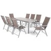 Lauko baldų komplektas Ibiza 185 cm, 8+1, Sidabrinis / Taupe