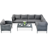 Lauko baldų komplektas kampas Monza Caffe + su foteliu, Pilkas