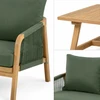 Lauko baldų komplektas Makara Premium, Acacia / Dark Žalias, 4 asm.