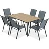 Lauko baldų komplektas NOVA DINING 6+1, Dark Pilkas