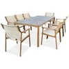 Lauko baldų komplektas PATTAYA DINING Wood Look 8+1