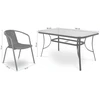 Lauko baldų komplektas SIMPLE 150 cm, 6+1, Graphite