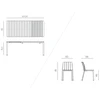 Lauko baldų komplektas TIBERINA BISTROT/TEVERE 8+1, stalas 147-211 cm, Anthracite