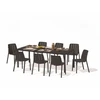 Lauko baldų komplektas TIBERINA BISTROT/TEVERE 8+1, stalas 147-211 cm, Anthracite