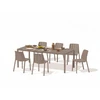 Lauko baldų komplektas TIBERINA BISTROT/TEVERE 6+1, stalas 147-211 cm, Tortora