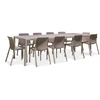 Lauko baldų komplektas TIBERINA BISTROT/TEVERE 10+1, stalas 211-275 cm, Tortora